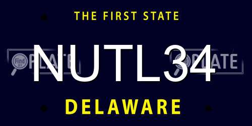 NUTL34 Delaware License Plate