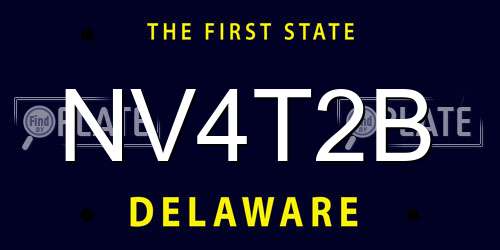 NV4T2B Delaware License Plate