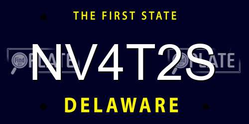 NV4T2S Delaware License Plate