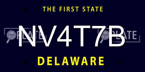 NV4T7B Delaware License Plate