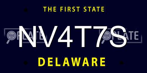 NV4T7S Delaware License Plate