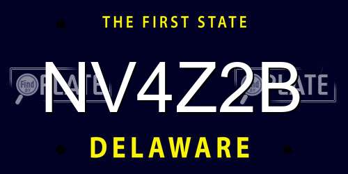 NV4Z2B Delaware License Plate
