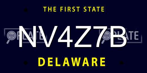 NV4Z7B Delaware License Plate