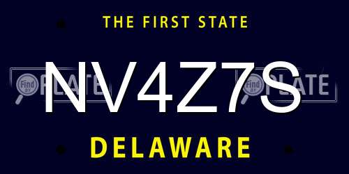 NV4Z7S Delaware License Plate