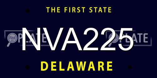 NVA225 Delaware License Plate