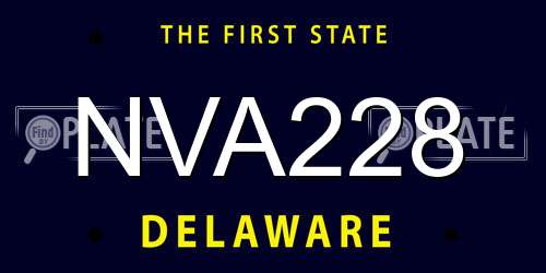 NVA228 Delaware License Plate