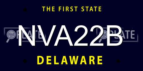NVA22B Delaware License Plate
