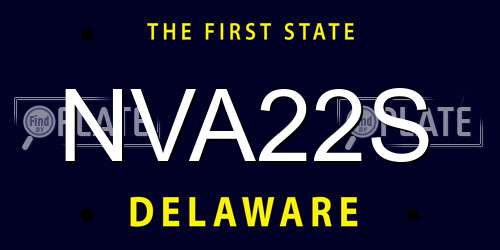 NVA22S Delaware License Plate