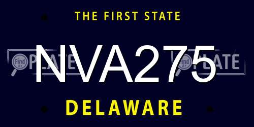 NVA275 Delaware License Plate