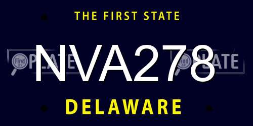 NVA278 Delaware License Plate