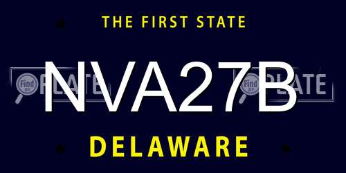 NVA27B Delaware License Plate