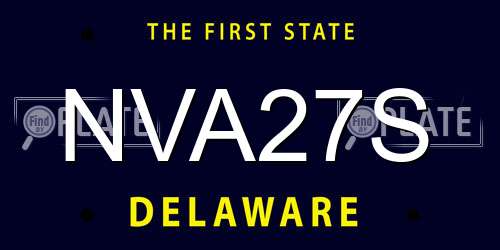 NVA27S Delaware License Plate