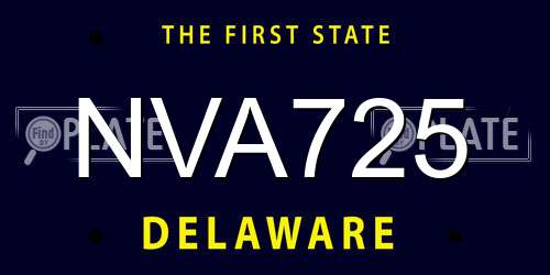 NVA725 Delaware License Plate