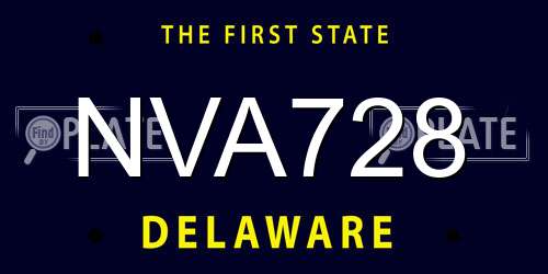 NVA728 Delaware License Plate