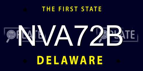 NVA72B Delaware License Plate