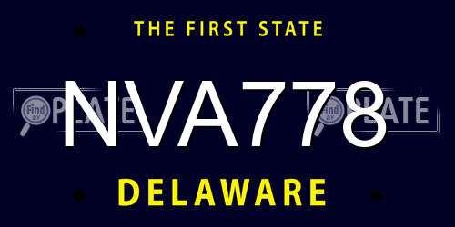 NVA778 Delaware License Plate