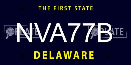 NVA77B Delaware License Plate
