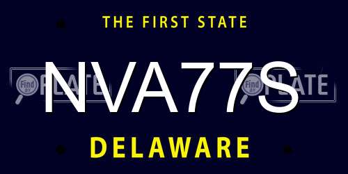 NVA77S Delaware License Plate