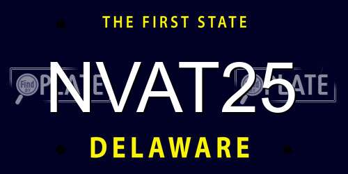 NVAT25 Delaware License Plate