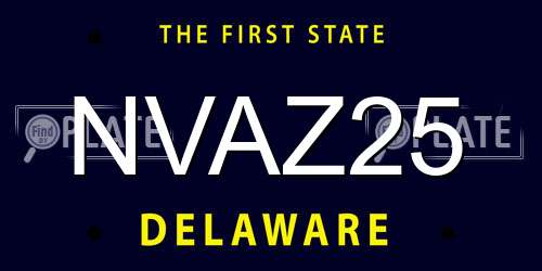 NVAZ25 Delaware License Plate