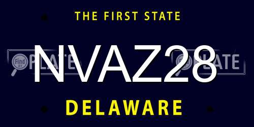 NVAZ28 Delaware License Plate