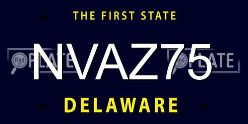 NVAZ75 Delaware License Plate