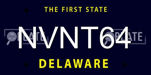 NVNT64 Delaware License Plate