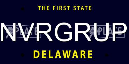 NVRGRUP Delaware License Plate
