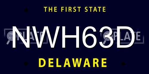 NWH63D Delaware License Plate