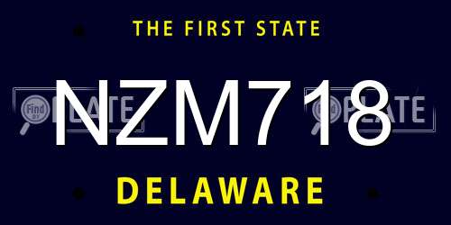 NZM718 Delaware License Plate