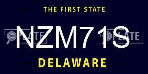 NZM71S Delaware License Plate