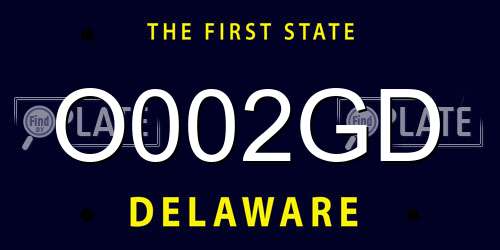 O002GD Delaware License Plate