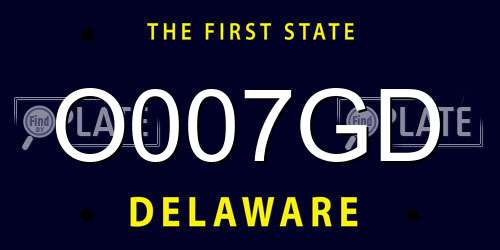 O007GD Delaware License Plate
