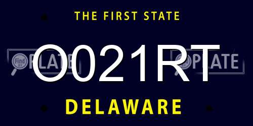 O021RT Delaware License Plate