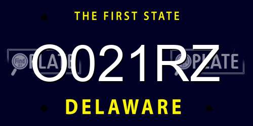 O021RZ Delaware License Plate