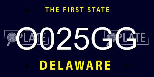 O025GG Delaware License Plate