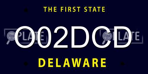 O02DCD Delaware License Plate