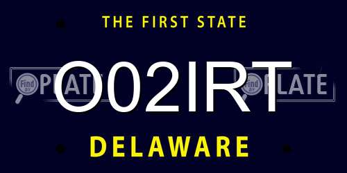 O02IRT Delaware License Plate