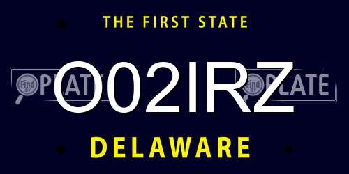 O02IRZ Delaware License Plate