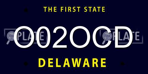 O02OCD Delaware License Plate