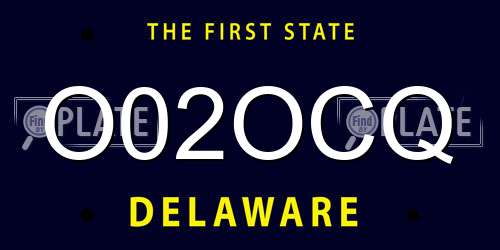 O02OCQ Delaware License Plate