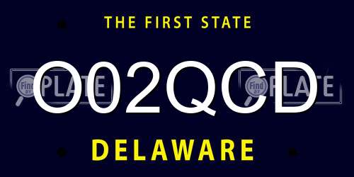 O02QCD Delaware License Plate