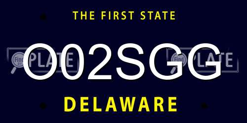 O02SGG Delaware License Plate