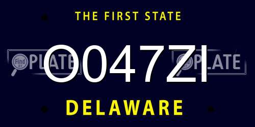 O047ZI Delaware License Plate
