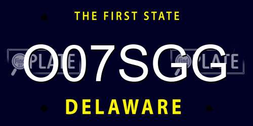 O07SGG Delaware License Plate