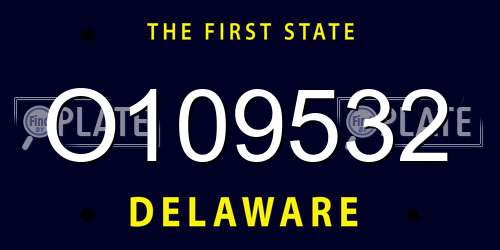 O109532 Delaware License Plate