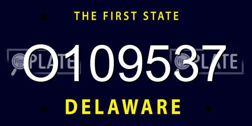 O109537 Delaware License Plate