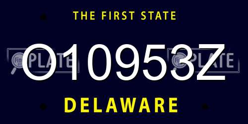 O10953Z Delaware License Plate