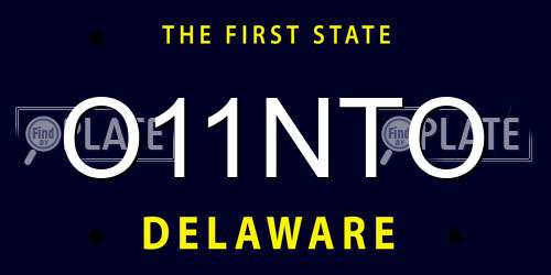 O11NTO Delaware License Plate