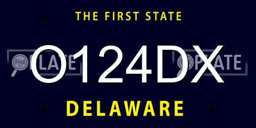 O124DX Delaware License Plate